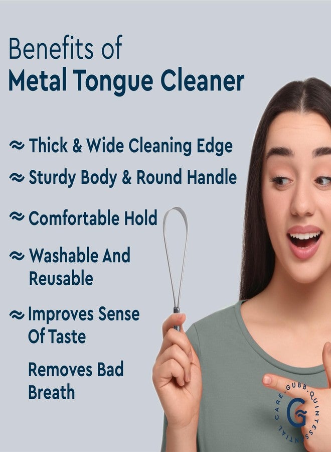 GUBB Metal Tongue Cleaner For Kids & Adults | For Fresh Breath & Bacteria Removal | Improved Taste Sense & Oral Hygiene | Ayurvedic Tongue Scraper For Bad Breath (With Loop) - Image 3